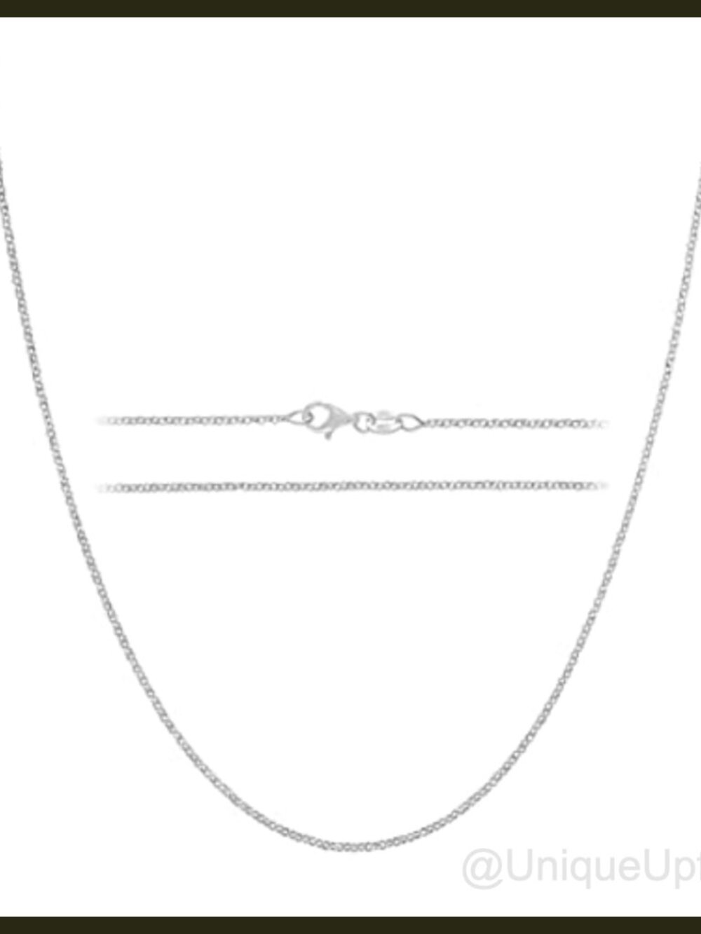 KISPER 925 Sterling Silver Cable Chain Necklace 1.6mm Diamond Cut